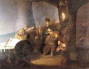 Rembrandt, Judas returning the thirty silver pieces.